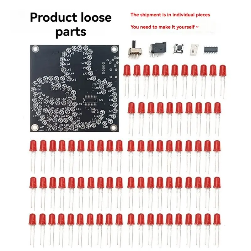 AS95-LED polegar fluindo kit de produção de luz diy kit eletrônico diodo emissor de luz microcontrolador kit de prática de solda