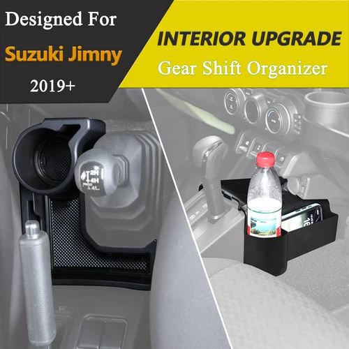 Imagen 2 del producto Organizador de almacenamiento de cambio de marchas, portavasos para Suzuki Jimny JB64 Auto Trans 4WD 2019-2023, caja de consola central, accesorios interiores