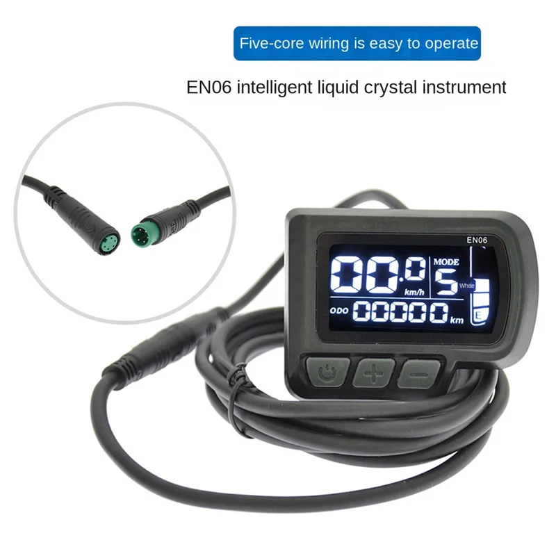 24V 36V 48V Electric Bicycle EN06 Display SM/Waterproof 5Pin Plug LCD Screen for Ebike Parts