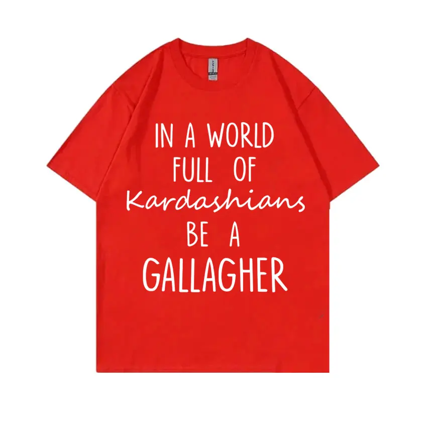 الرجال والنساء العروض التلفزيونية وقح تي شيرت مطبوع ، نفس النمط ، عارضة المتضخم شيرت ، قمصان قطنية ، العالم غالاغر ، أزياء الذكور #4