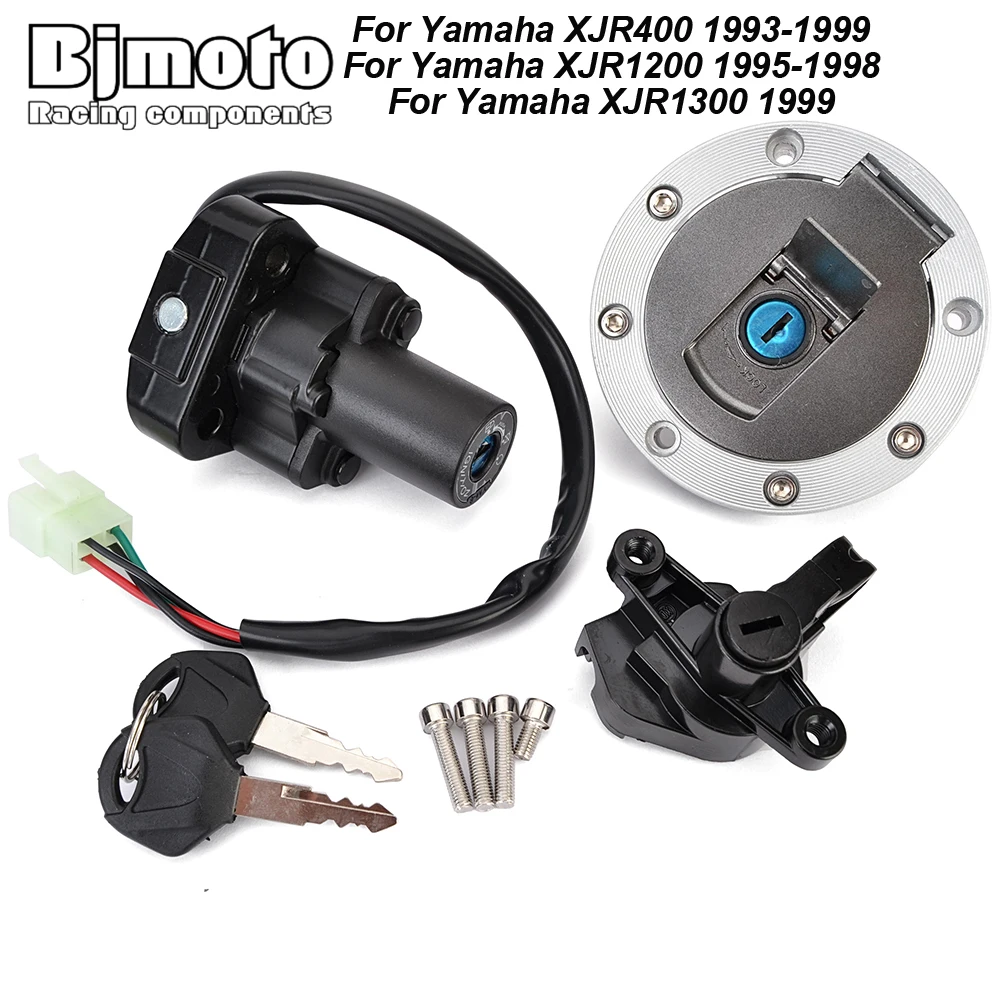 Motorcycle Fuel Gas Cap Ignition Switch Seat Lock with Key Kit For Yamaha XJR1300 1999 XJR1200 1995-1998  XJR400 1993-1999
