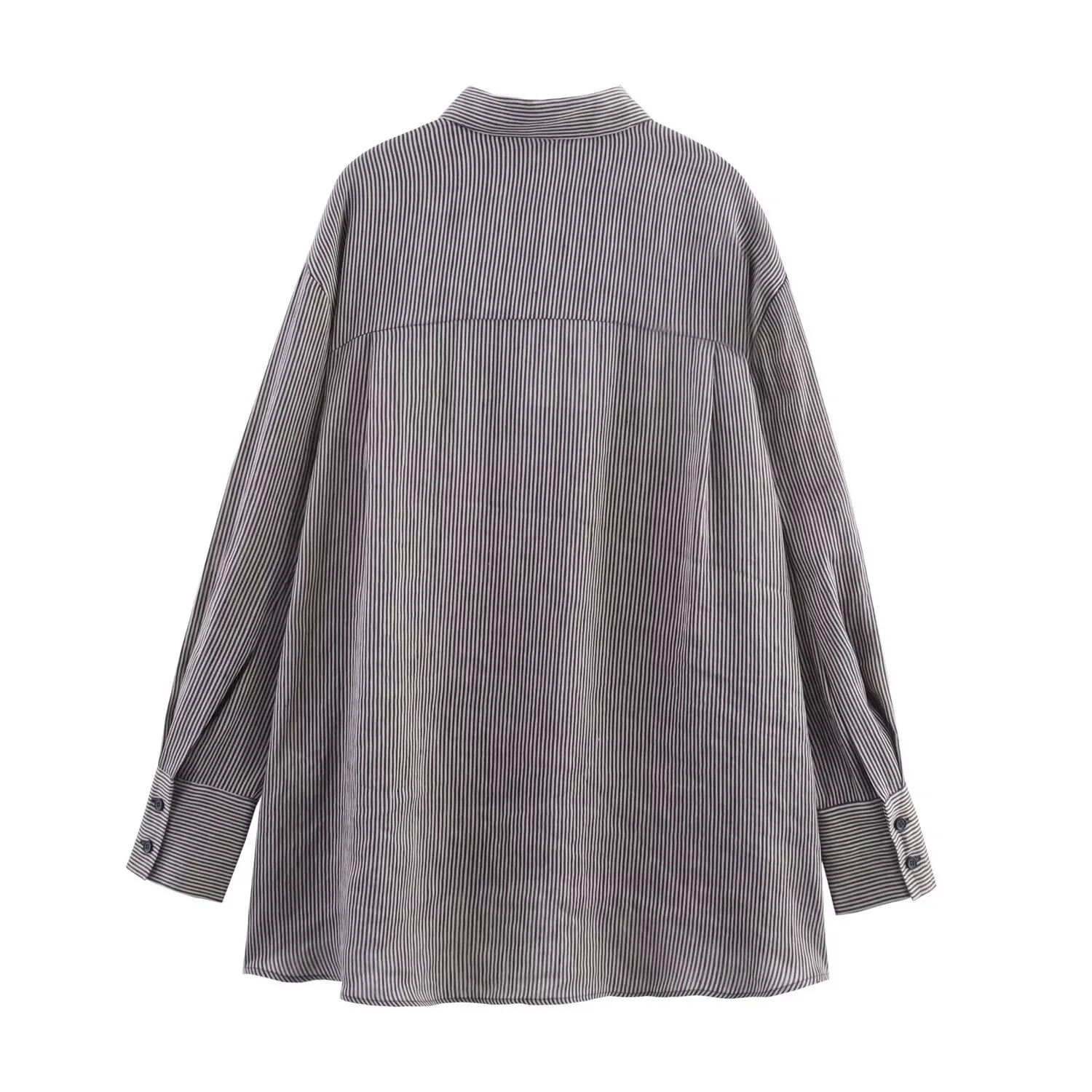 Withered 2026 Summer New Product Fashion Design Temperament Women's Wear Series Linen Blended Striped Shirt