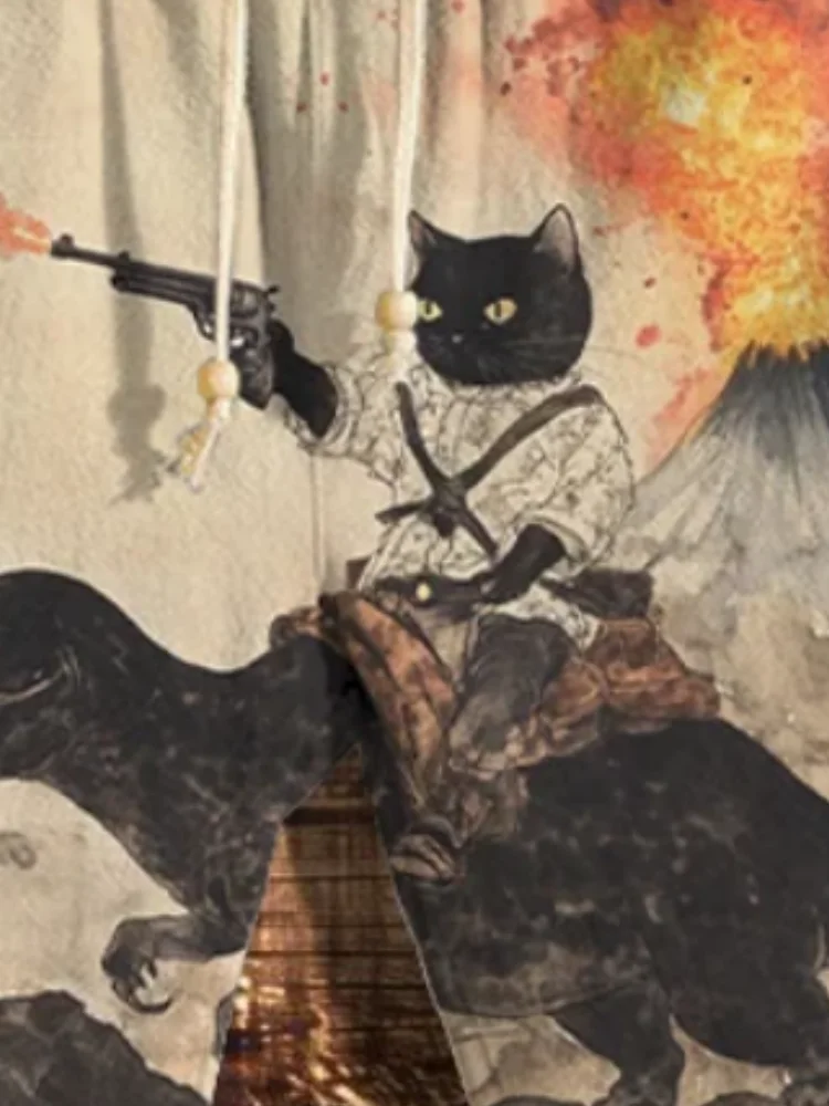 Мужские модные шорты с принтом в стиле ретро, каллиграфический кот, динозавр, вулканический выпуск, повседневные свободные праздничные летние штаны, мужские короткие штаны