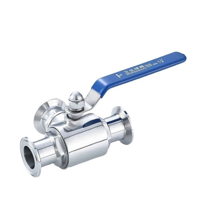 Stainless steel 304 316L food grade quick-loading three-way ball valve, manual clamp type three-way valve T type L type