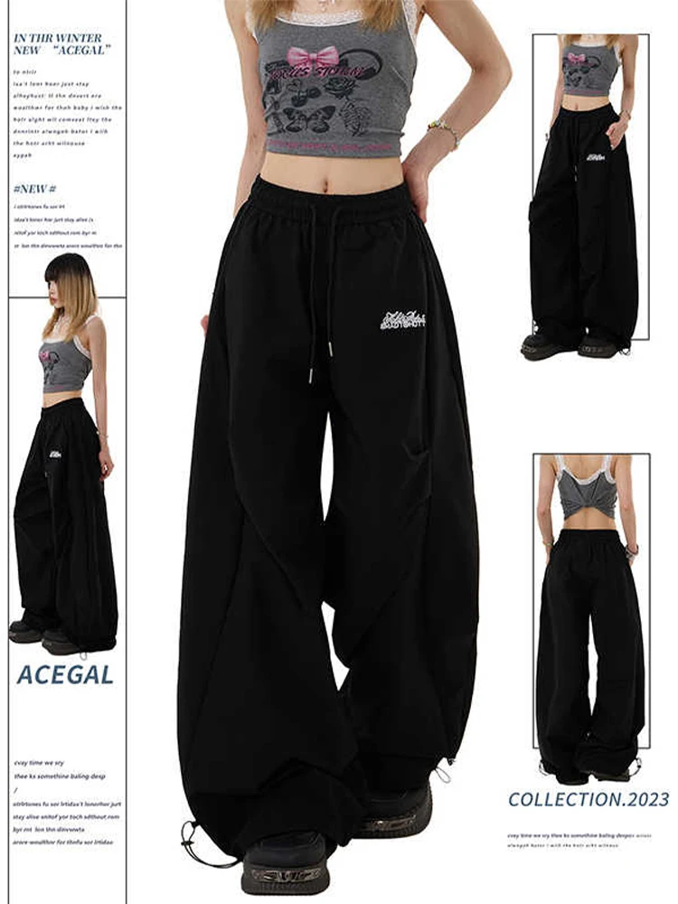 Осень-зима 202, женские широкие брюки-парашюты High Street, длинные брюки Y2k, Harajuku, 2000-е годы, гранж, американский ретро, мешковатые, Tomboy