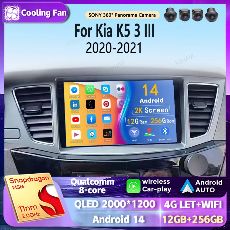 

Android 14 wifi+4G Carplay AUTO BT Car Radio For Kia Cadenza K7 2010 Navigation GPS Video Stereo Multimedia DVD 360 Camera 2 DIN