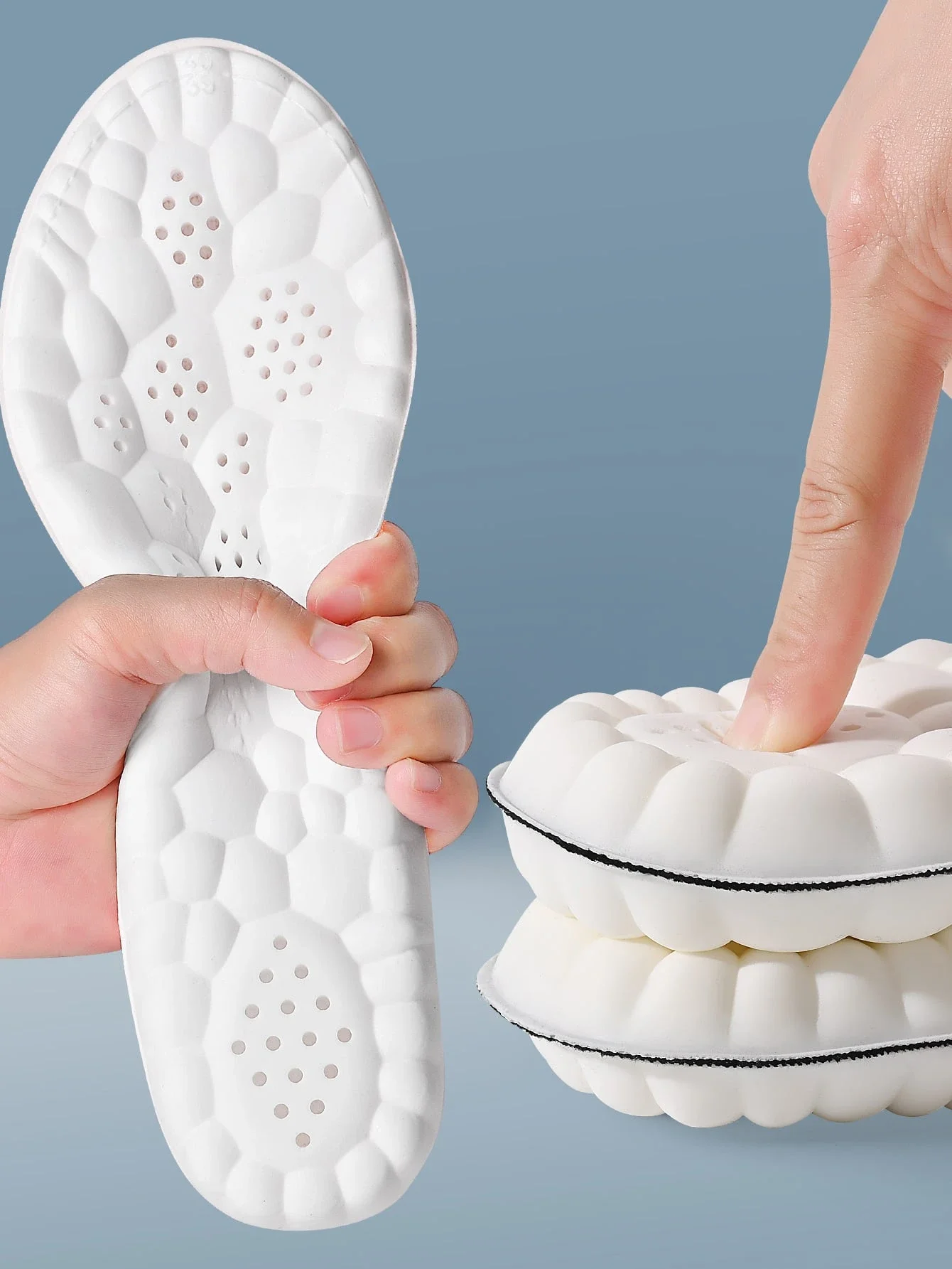 High Elasticity Latex Sports Insoles for Arch Support & Shock Absorption