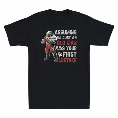 

Pitbull Boxing Assuming I'm Just An Old Man Was Your First Mistake Anime Graphic T-shirts Unisex 100% cotton