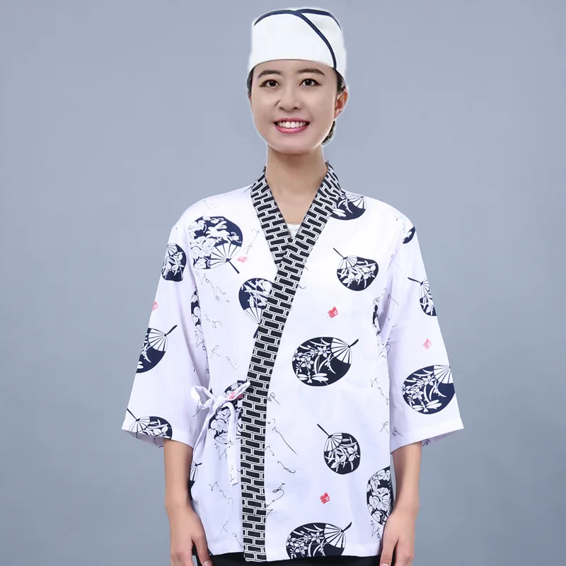 Uniforme de Chef de estilo japonés para hombre y mujer, ropa de trabajo para restaurante, Sushi, Bar, camarero de cocina, chaquetas de Chef, ropa de trabajo para Catering