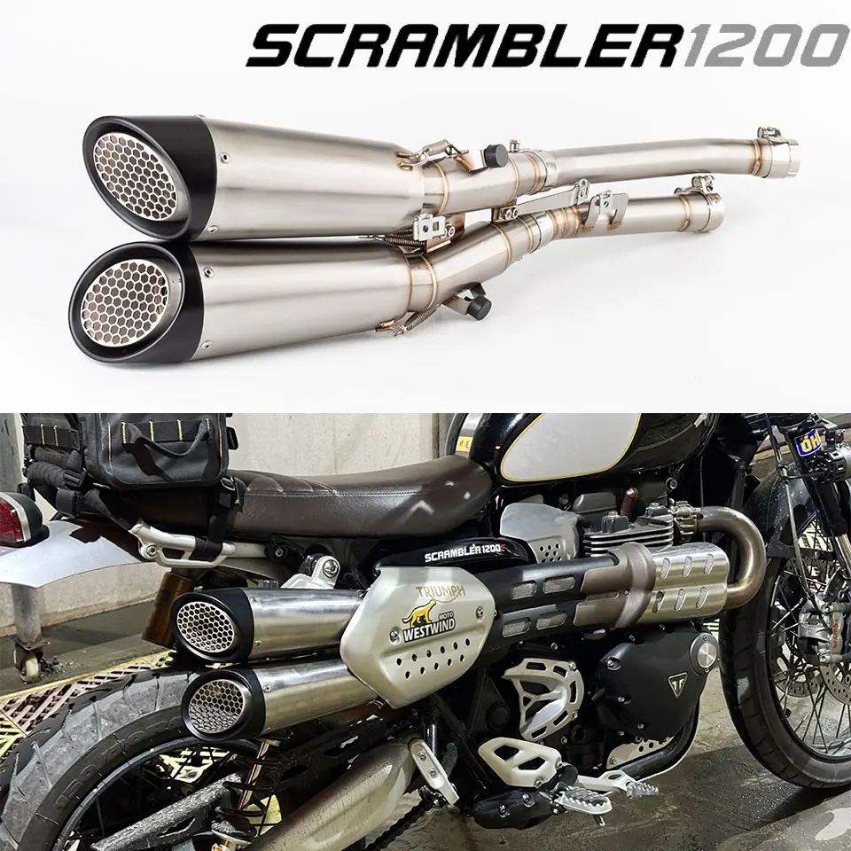 Motorcycle Exhaust Full system For Triumph Scrambler 1200 XE XC 2019-2022 scrambler 1200 exhaust scrambler muffler