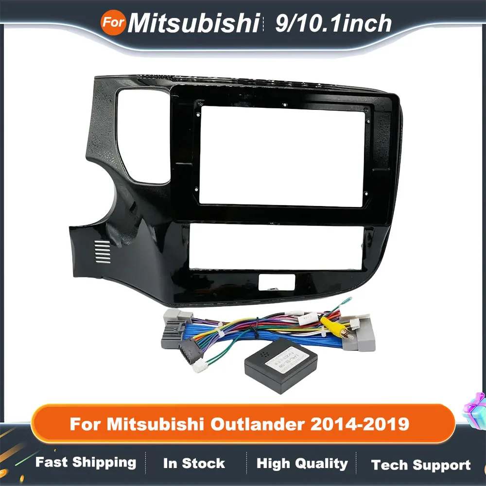 

9/10.1 Inch 2 Din Car Stereo Radio Fascia Panel For Mitsubishi Outlander 2014-2019 Android Audio Frame Cover Trim Kit Face Bezel
