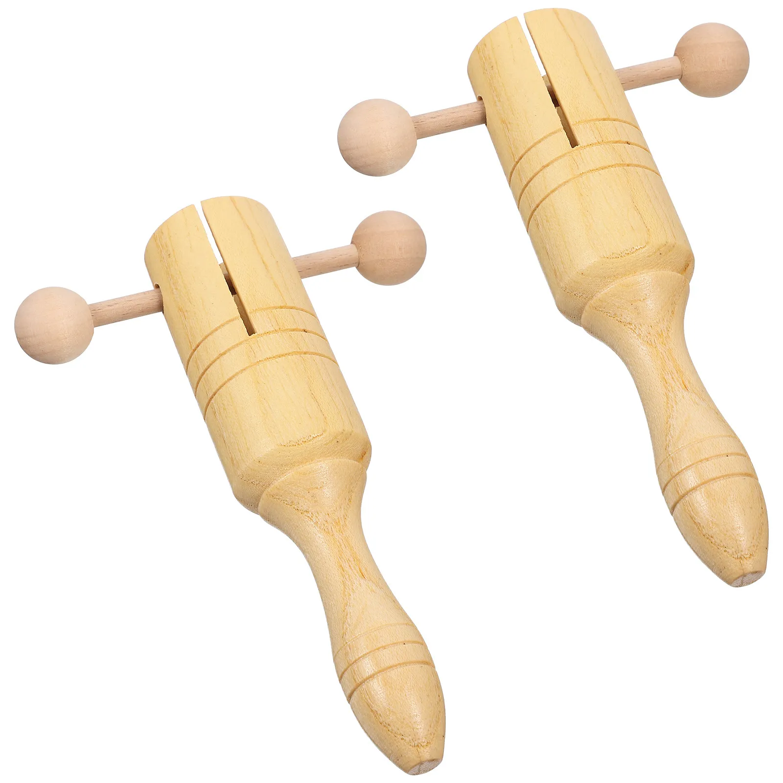 

2Pcs High-Grade Wood Self-Sounding Rattle Teaching Aid Handheld Percussion Instrument for Kids Music Learning Rhythm Training