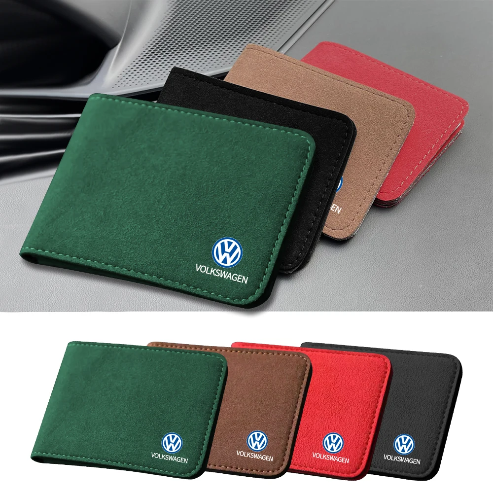 Auto Driving License Credit Card ID Card Holder Bag For Volkswagen VW Tiguan Passat Polo Caddy Scirocco Beetle Touran T-ROC Golf