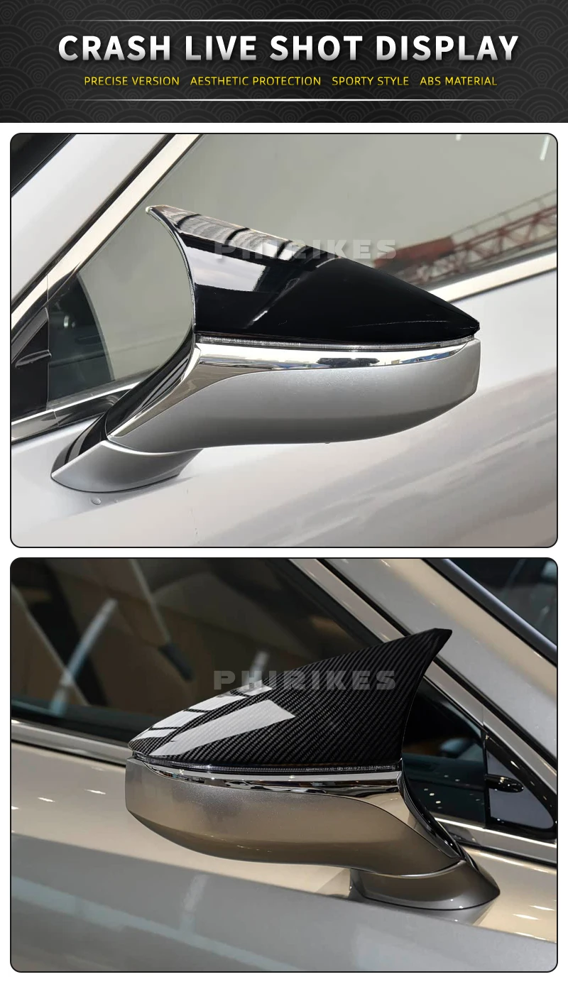 Für Lexus ES IS LS LC RC RCF UX Auto-Zubehör F SPORT-Stil ABS Carbon-Faser Seitenspiegel-Abdeckungen – Detail 8
