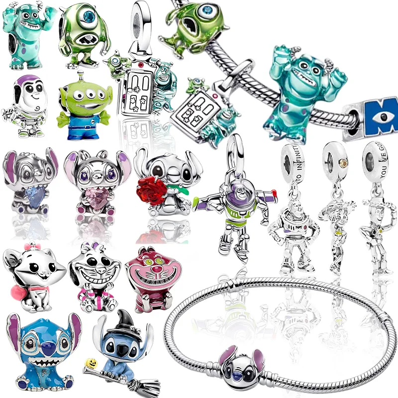 NEW Toy Story Buzz Lightyear Interstellar Baby Monsters Power Company Charm Beads Clip Fit Snake Bracelet DIY Jewelry Gift