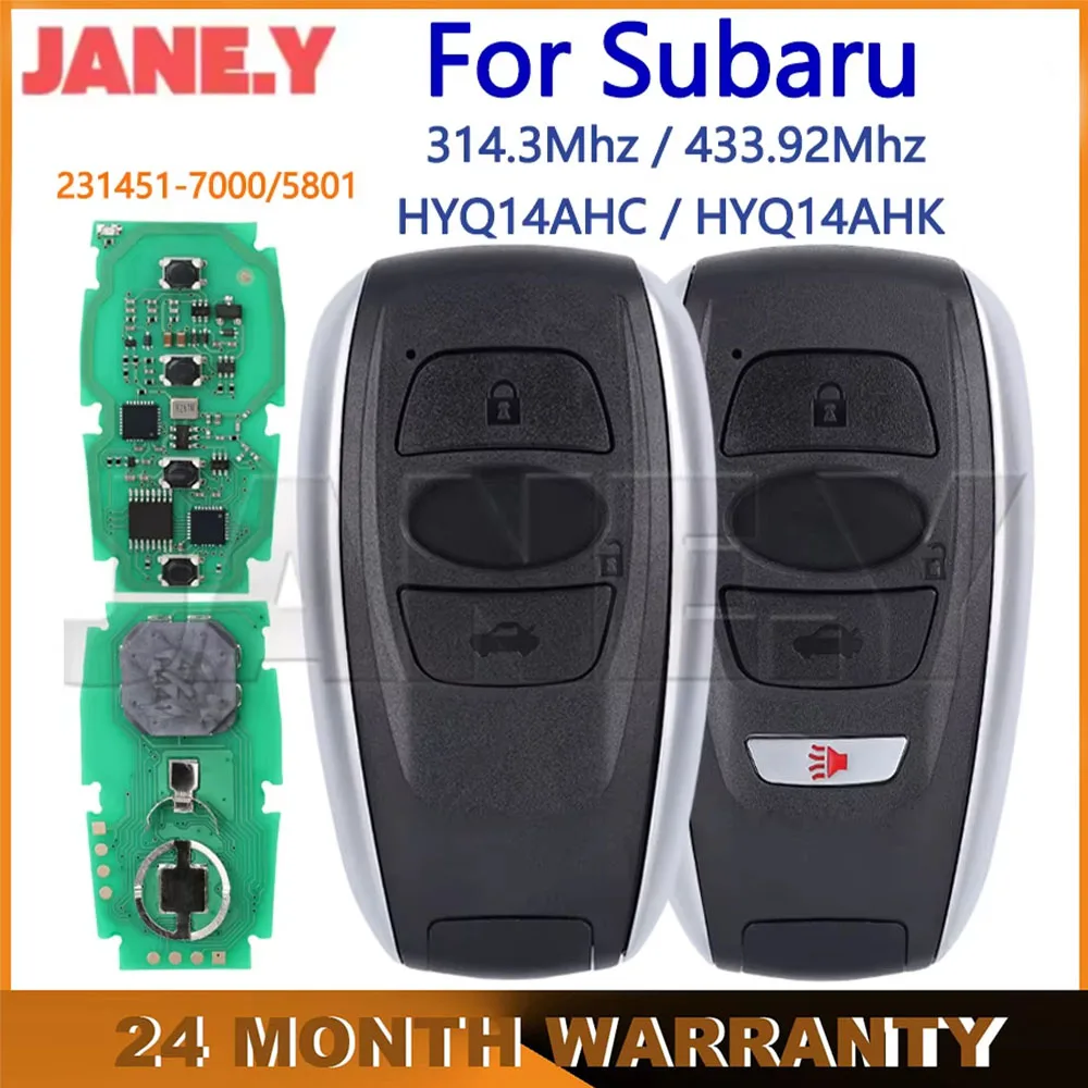 Car Remote Control Key for Subaru Legacy Outback BRZ XV Crosstrek Forester STI Impreza HYQ14AHK HYQ14AHC 7000/5801 ID4D/8A Chip