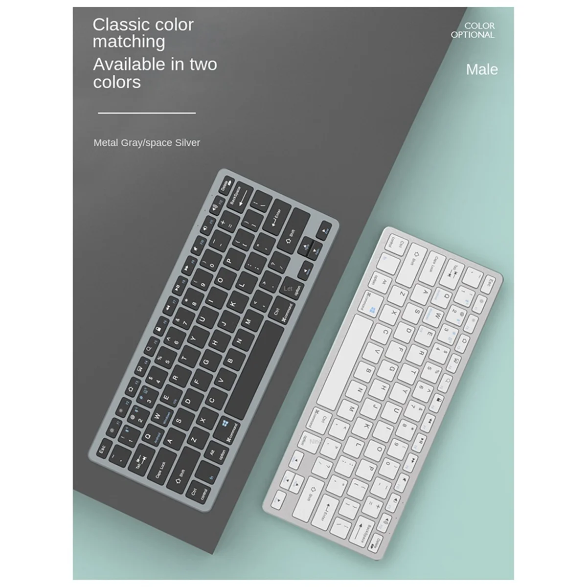 QA06R Wireless Keyboard and Mouse Kit Rechargeable 2.4G Bluetooth Combination Keys for IOS/Android/Windows Keyboard Gray