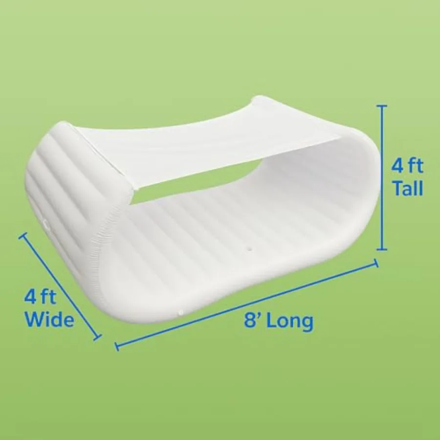 Inflatable Pool Couch for adults - white PVC luxury floating cabana with extra-thick material and ergonomic design