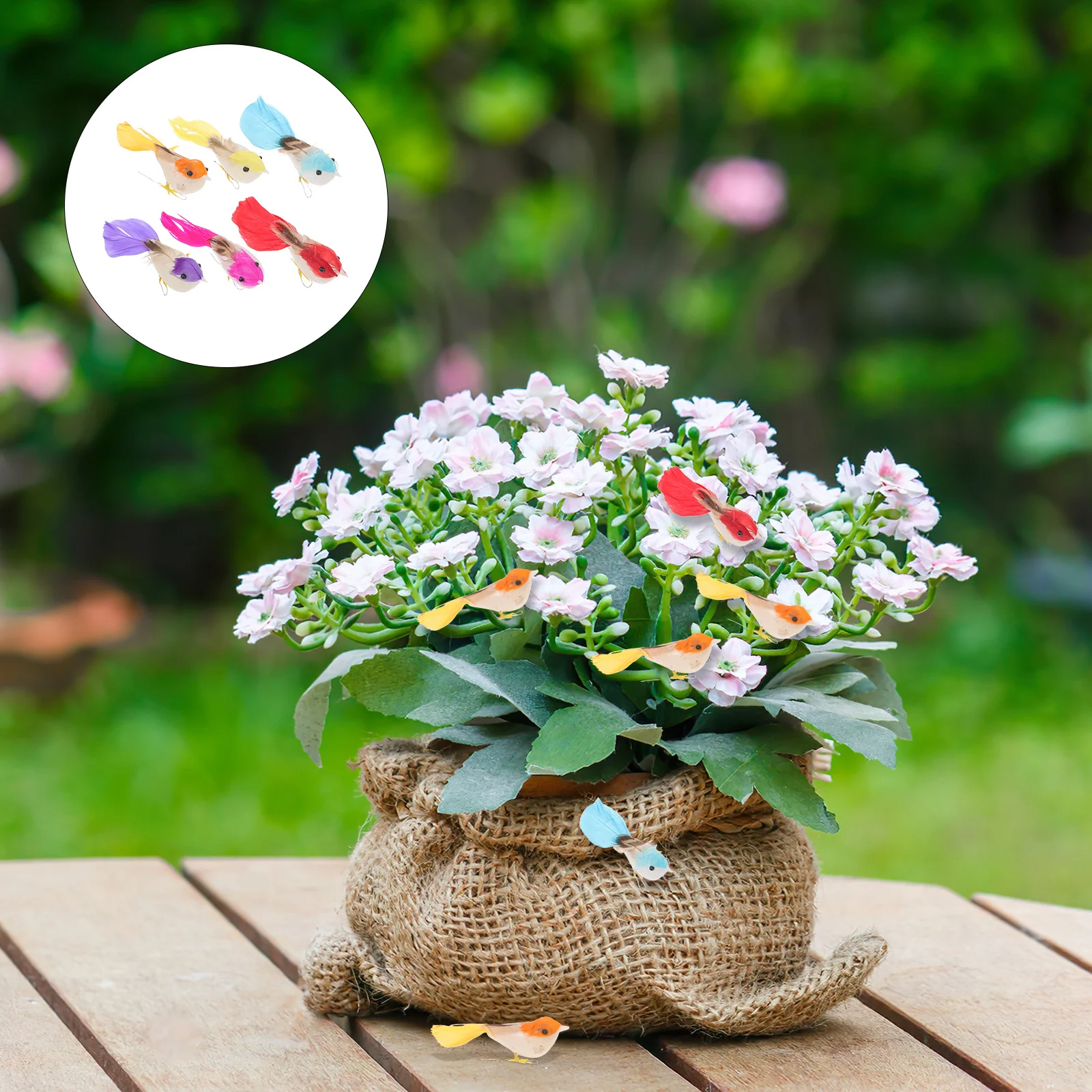 24pcs Small Cute Bird Decoration For Crafts Garden Home Decor Lifelike Artificial Birds Figurines Foam Ornaments