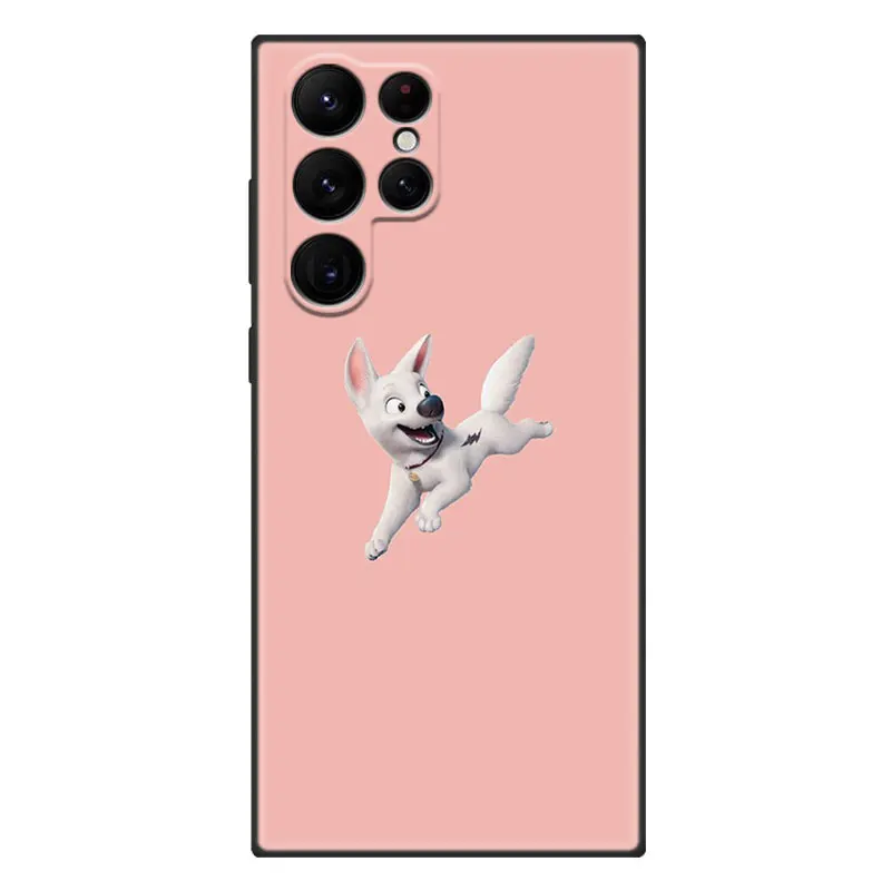 Disney Bolt Dog and Cat Phone Case For Samsung Galaxy S23 S22 S21 Ultra S20 FE 5G S10E S10 Lite S9 S8 Plus S7 Edge Black Cover