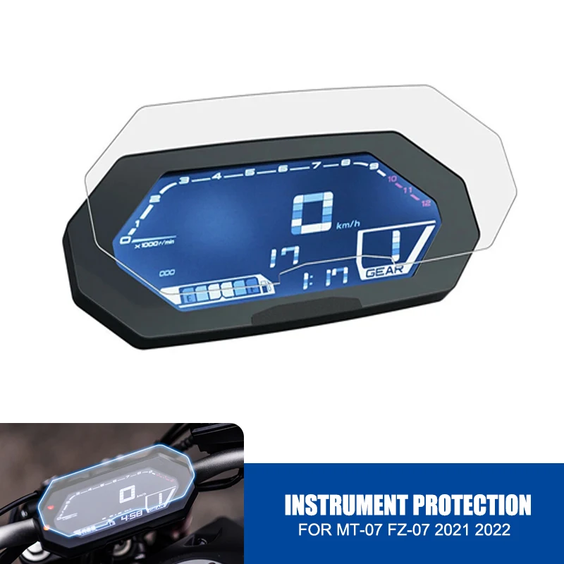

Для мотоциклов YAMAHA, аксессуары для защиты приборной панели от царапин, Защитная пленка для приборной панели MT07 MT-07 FZ07 2021 2022