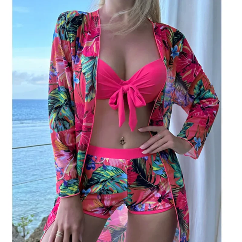 New Floral Separate Swimsuits 2023 Tankini Set Female Swimwear Sports Beach Wear Two-Piece Bathing Suit Pool Women Swimming Suit