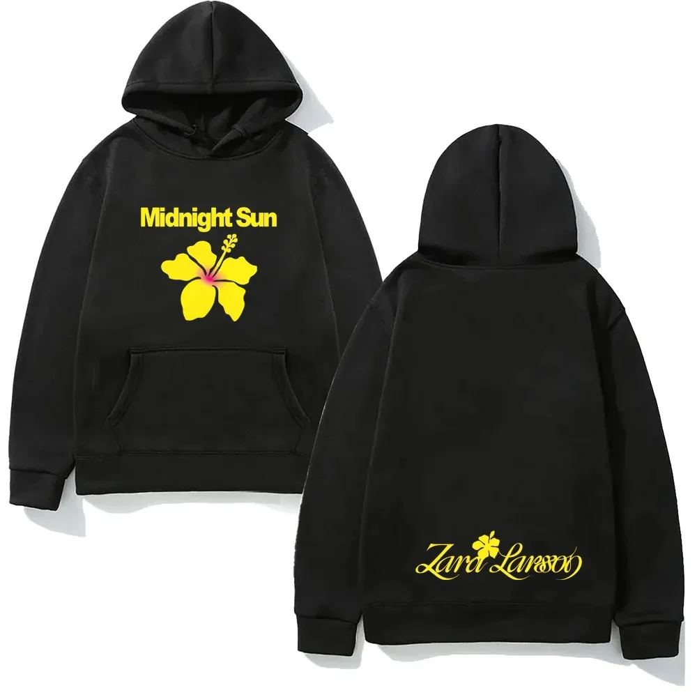 Meia-noite sol hoodie zara larsson com bolso velo confortável moletom manga lã gótica quente plus size algodão casual topo