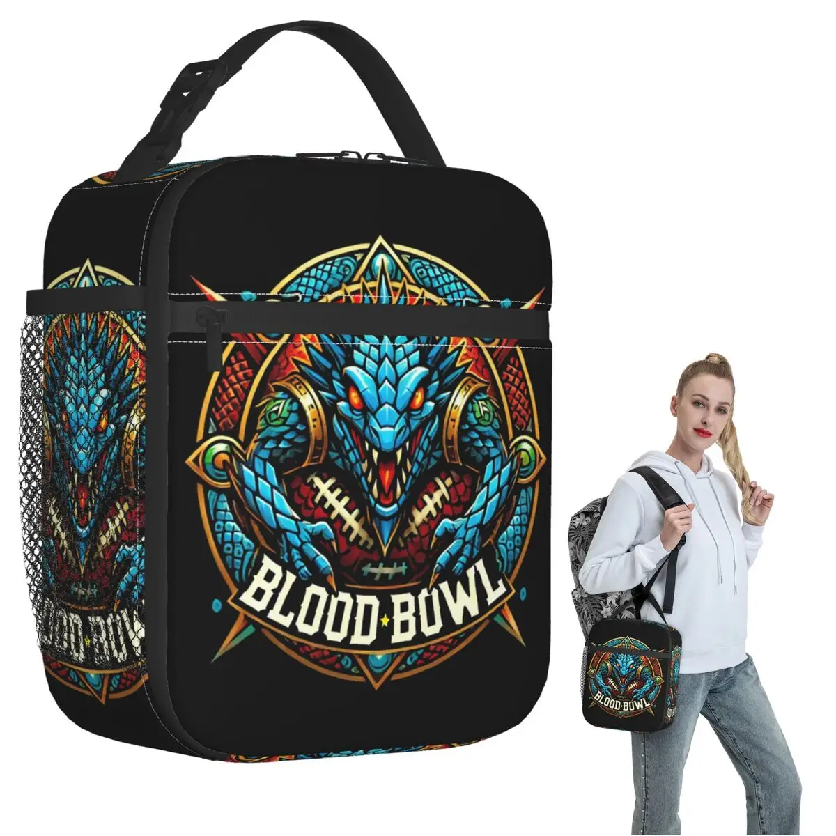 

Lagrt Blood Bowl Изолированная сумка для обеда для женщин и детей Портативные коробки для еды Термальный ланч-бокс Tote