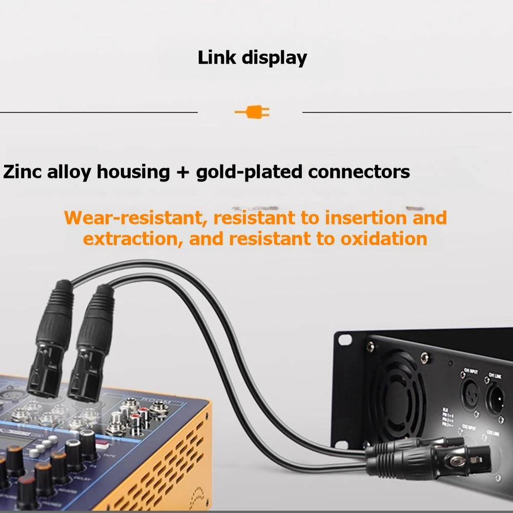 High Performance 2Pcs 10ft DMX512 Cable, 3-Pin XLR Gold-Plated Male to Female Flexible Cables for Microphone, Stage Light , Mic