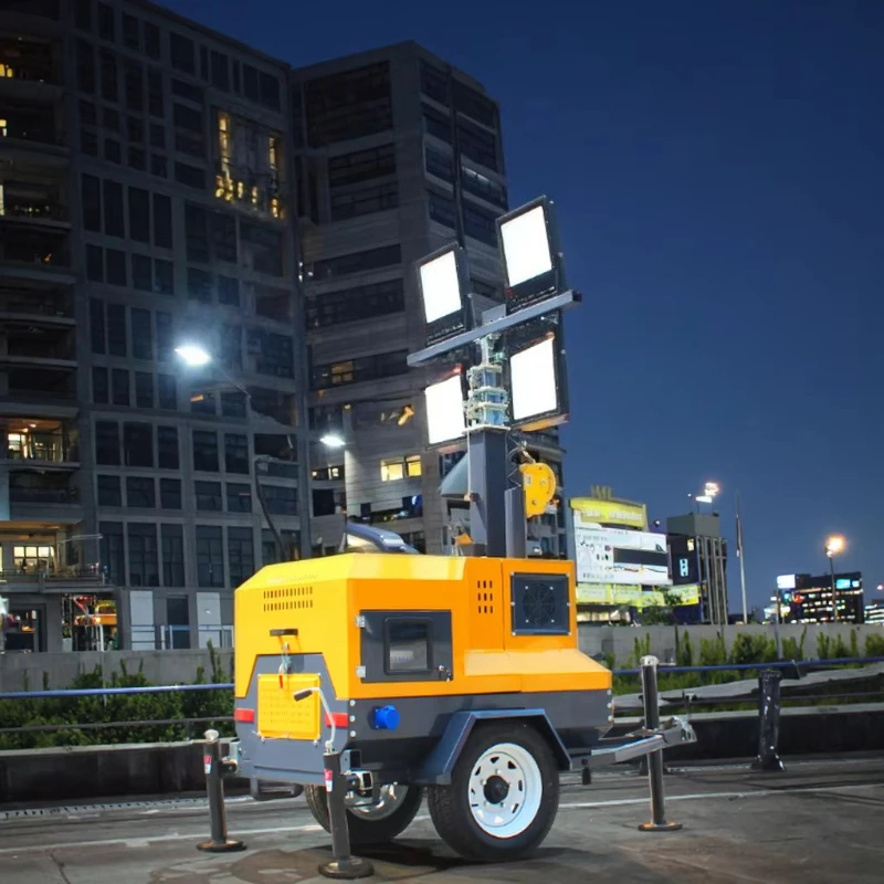 

4x400W Mobile Light Towers Telescopic Mast Portable Outdoor Lighting Tower