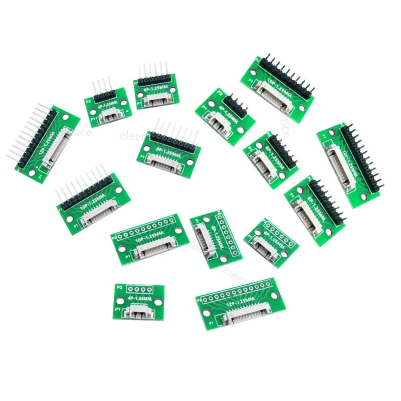 1.25 To Dip2 54 Circuit Board 1.25mm Spacing Horizontal Paste Terminal Socket Test Board 4P 6P 8P 10P 12P Adapter Board