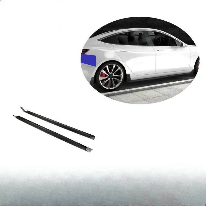 Suitable For 17-19 Tesla MODEL3 Carbon Fiber Side Skirt Car Modification Parts, Support Car Modification Accessories