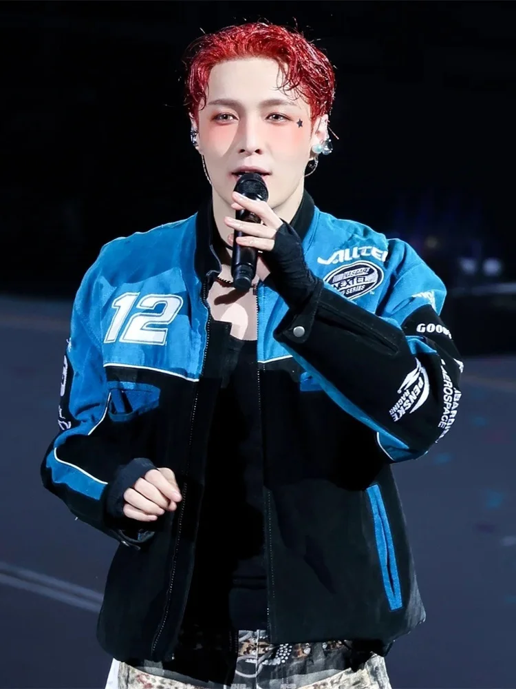 

Zhang xing Concert Jaet Outerwear Loose Fit Long Sve Classical Sle Stand Collar Youth Polyurethane Elastic Fiber Lea...