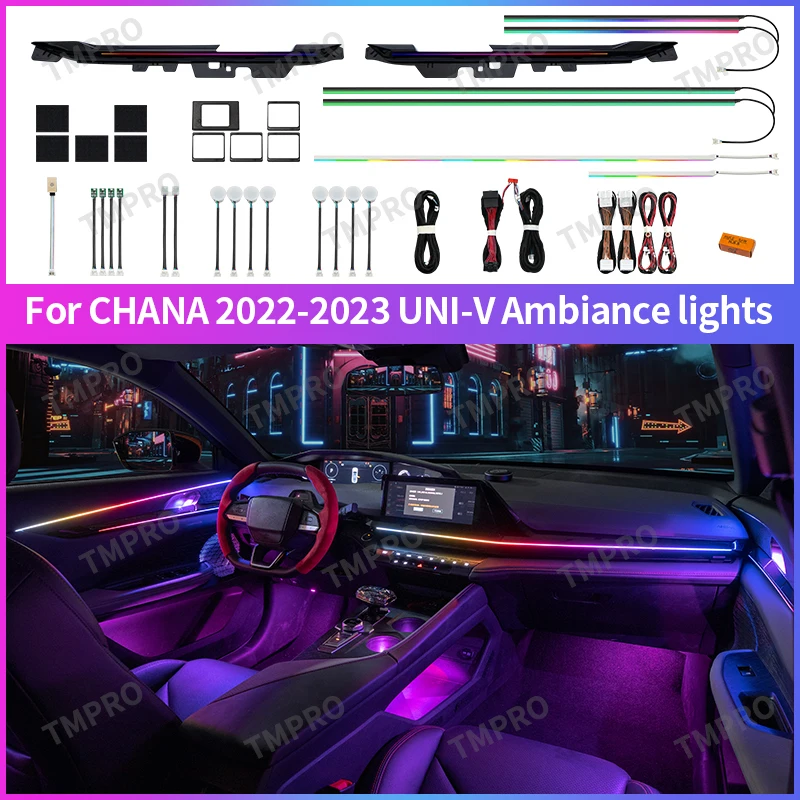 

Applicable for 2022-2023 Chang an Uni-V Car Ambient Lights Automotive Interior Decoration64 Colors LED Safety assistance systems