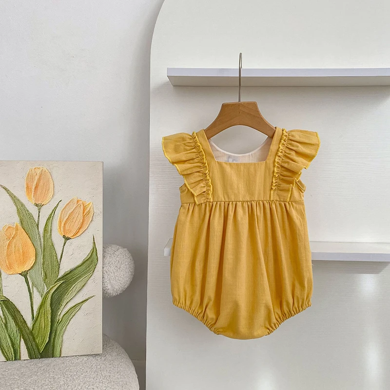 2026 Neue Sommerkollektion 0-24M Säuglings-Baby-Mädchen-Strampler Ärmellose Baumwoll-Bestickte Kleinkind-Mädchen-Bekleidung – Detail 4