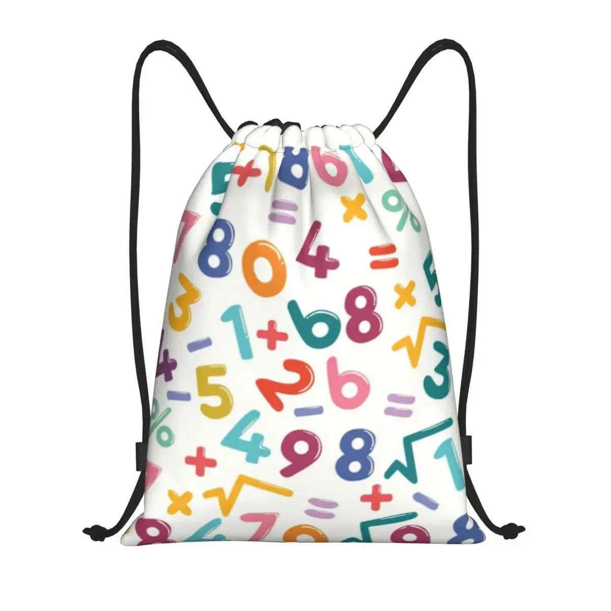 Colorful Maths And Numbers Drawstring Backpack Bags Women Men Lightweight Teacher Student Gym Sports Sackpack Sacks for Shopping