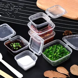 50Pcs With Lids Kitchen Organizer Disposable Sauce Pot Food Small Sauce Container Box Plastic Clear Chutney Chili Sauce Cups