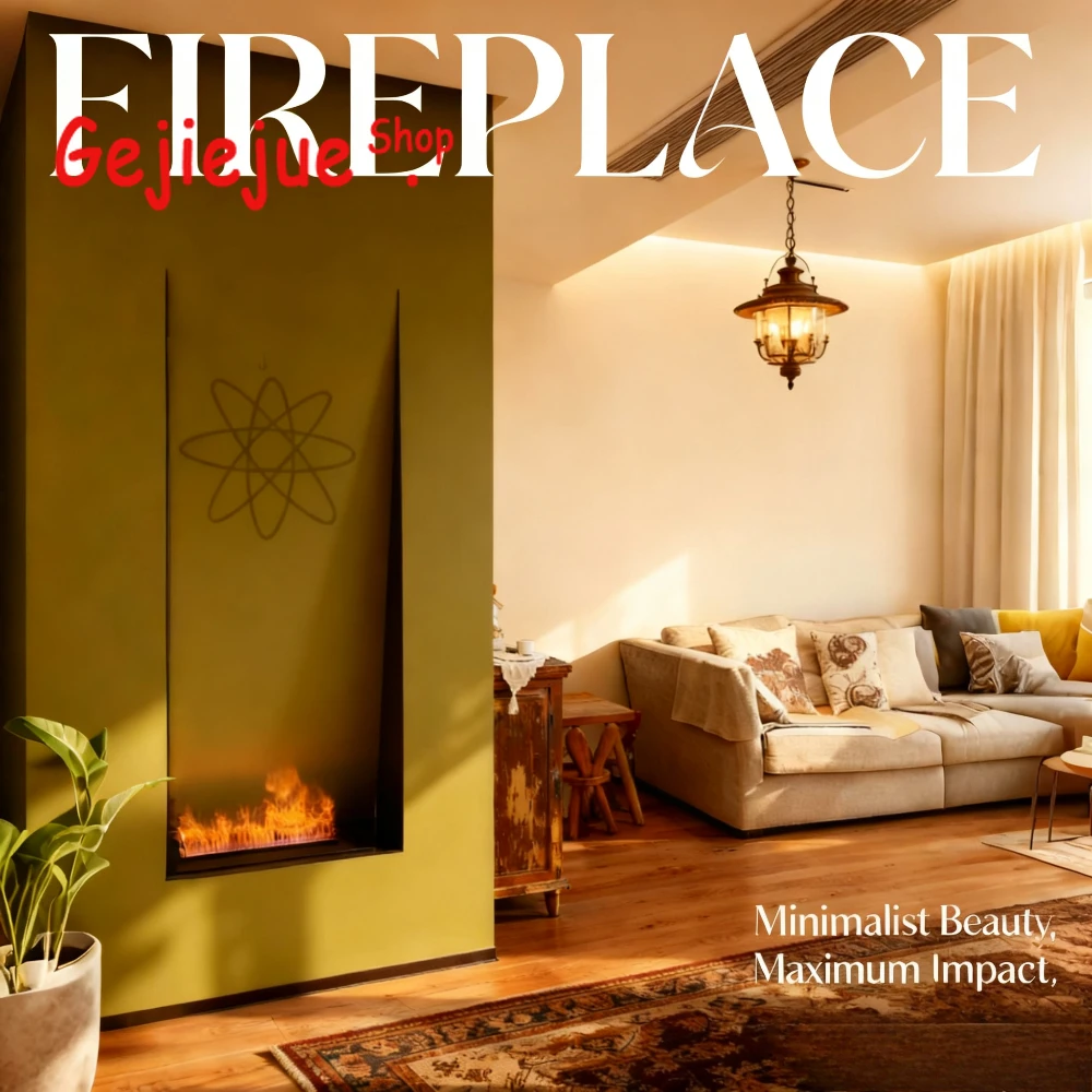 

Smart Home Water Vapor Fireplace, Flame Only Mode Saves Energy, Realistic Look,No Smoke/No Fume,Overheat Protection,Humidifier