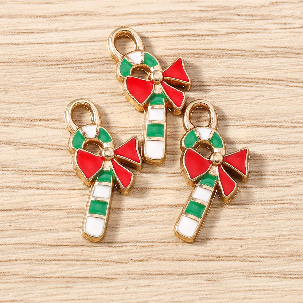 Tusember 10 Stück Emaille-Weihnachts-Lebkuchenhaus-Charms für Weihnachten, Halsketten, Ohrringe, Armbänder, Anhänger, Basteln – Detail 14