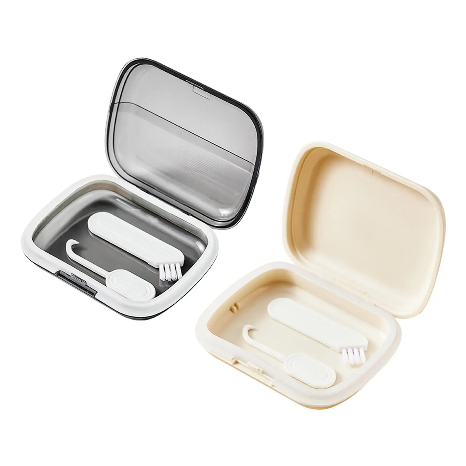 Travel Retainer Case Storage Boxes with Hook and Brush Silicone Sealed Portable