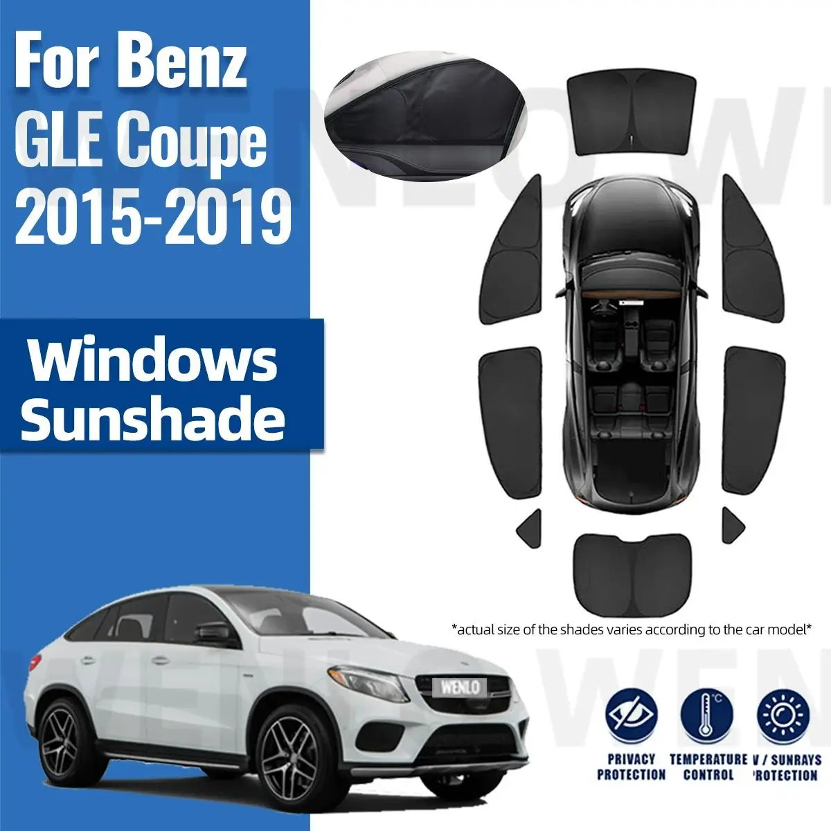 

For Mercedes Benz GLE Coupe C292 C167 2015-2019 Full Cover Car Sunshade Front Windshield Curtain Rear Side Window Sun Shade