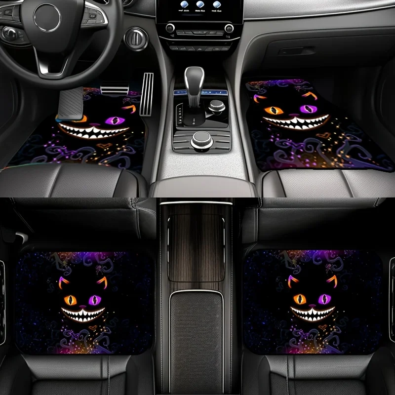 4pcs Fantasy Colorful Eye Smiling Car Floor Mats, Suitable For Most Models, Enhances Interior Design And Protects Car Mats, Comb