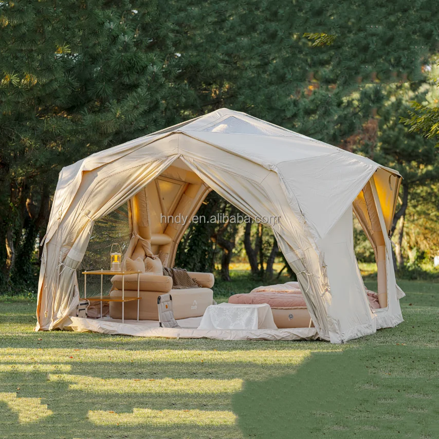Newest Hot Selling Black Air Inflatable Dome Tent with Double Layers Four-Season Waterproof Portable for Outdoor Camping