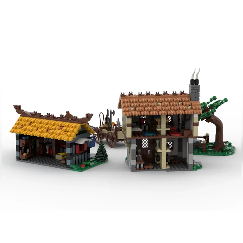 غامرة القرون الوسطى مدينة مربع التوسع الطوب inn tavern متجر متجر منزل كتل مدينة قرية القلعة moc عرض klocki فريدة من نوعها