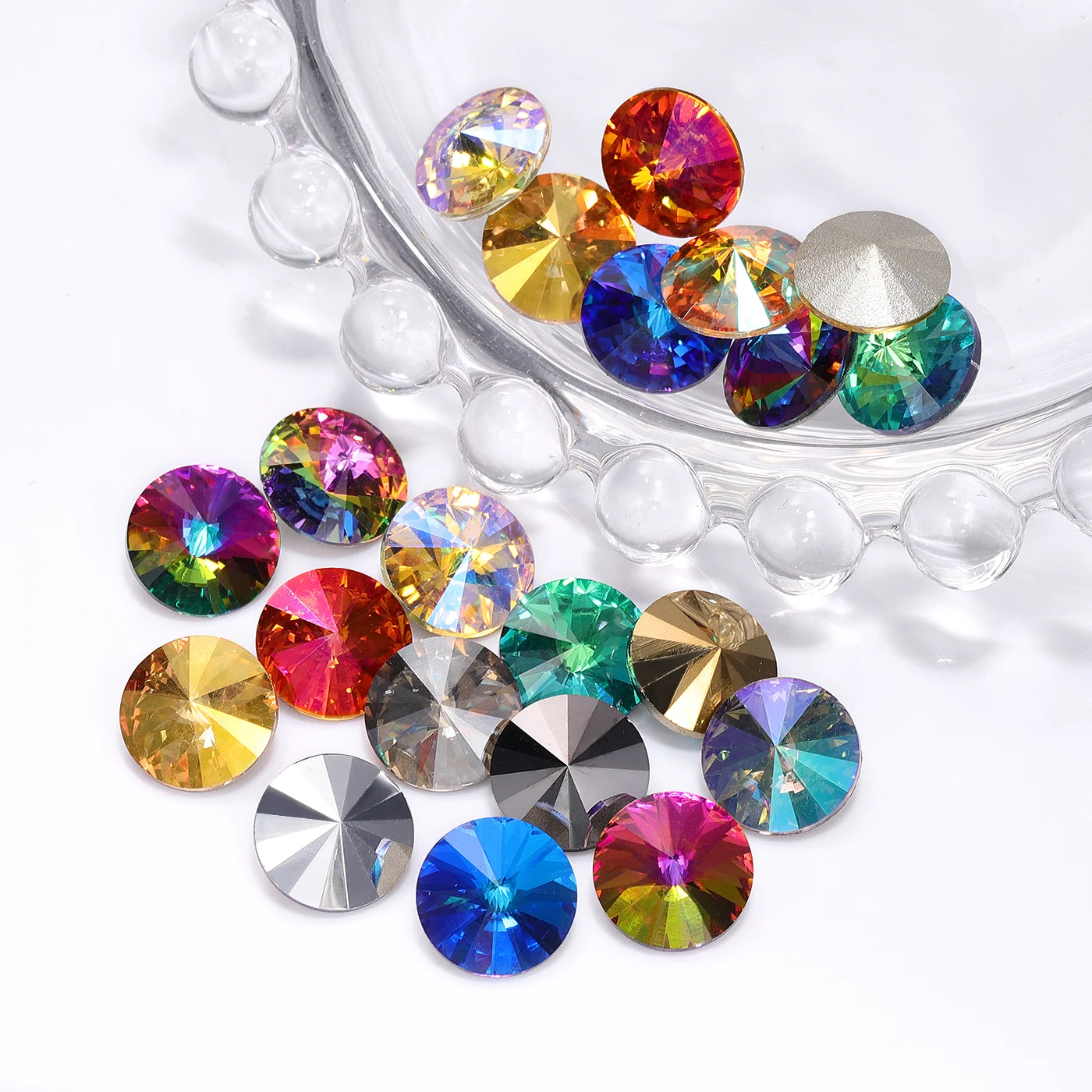 

Rivoli Round K9 Top Quality Pointback Rhinestones Crystal For Applique Clothing Garment DIY Decoration Accessories