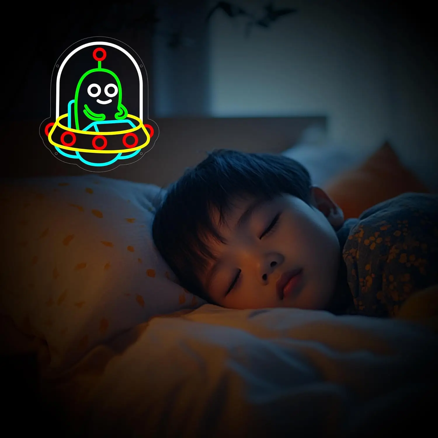 UFO النيون لتزيين الحائط عكس الضوء أنيمي لطيف الغريبة LED ضوء النيون لغرفة النوم لعبة غرفة رجل الكهف بار ديكور USB عكس الضوء