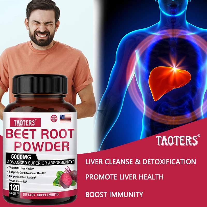 Organic Beetroot Capsules - Natural Energy and Endurance Support, Promotes Digestive and Heart Health, Non-GMO