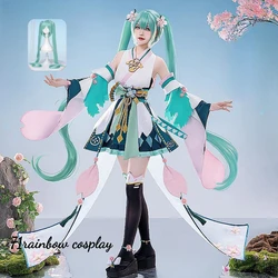 Miku Cosplay Anime Miku Onmyoji przebranie na karnawał Miku przebranie na Halloween Kimono imprezowe stroje zestawy ubrań peruka Miku Cosplay