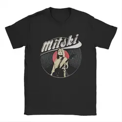 라이트 그린 Mitski 남성용 반팔 티셔츠, 크루넥 상의, 쿨 100% 코튼 티셔츠, 신상