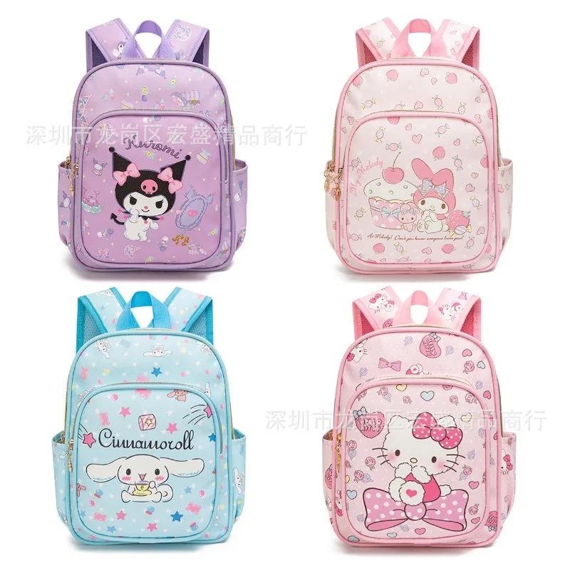 Sanrio Cartoon Hello Kitty plecak śliczny niebieski Cinnamoroll lekki plecak dla dzieci Kuromi przedszkole Kawaii tornistry